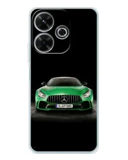Чехол для Xiaomi Redmi 13x с картинкой «Mercedes — неоновый лого»