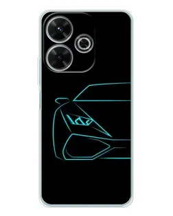 Чехол для Xiaomi Redmi 13x с картинкой «Голубой силуэт Lamborghini» Чехол для Xiaomi Redmi 13x с картинкой «Голубой силуэт Lamborghini»