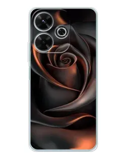 Чехол для Xiaomi Redmi 13x с картинкой «Шелковая черная роза»