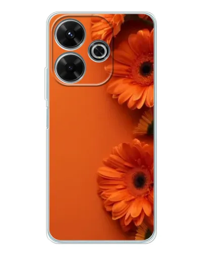 Чехол для Xiaomi Redmi 13x с картинкой «Оранжевые герберы»