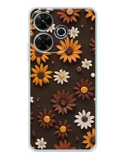 Чехол для Xiaomi Redmi 13x с картинкой «Узор из маленьких подсолнухов»