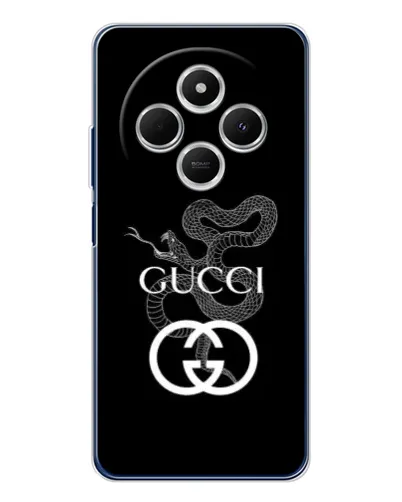 Чехол для Xiaomi Redmi 14C с картинкой «Gucci — серебряная змея»