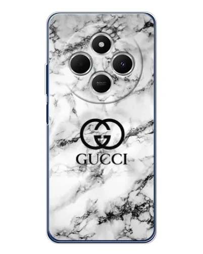 Чехол для Xiaomi Redmi 14C с картинкой «Gucci — мраморный шик»