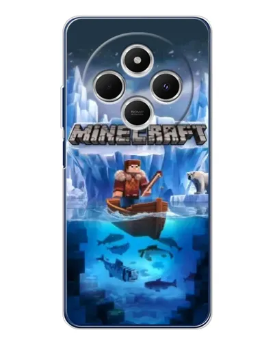 Чехол для Xiaomi Redmi 14C с картинкой «Minecraft ледяной мир»