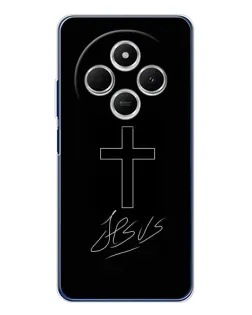 Чехол для Xiaomi Redmi 14C с картинкой «Графический крест Jesus»