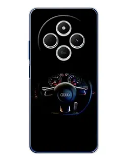 Чехол для Xiaomi Redmi 14C с картинкой «Салон Audi — руль»