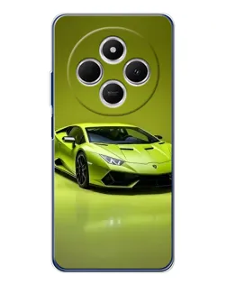 Чехол для Xiaomi Redmi 14C с картинкой «Салатовый Lamborghini Huracan»