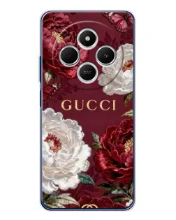 Чехол для Xiaomi Redmi 14R 5G с картинкой «Gucci — бордовые розы»