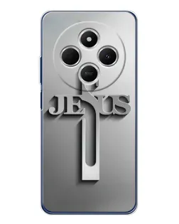 Чохол для Xiaomi Redmi 14R 5G з картинкою «Металевий хрест Jesus»