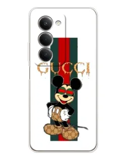 Чохол для Xiaomi Redmi 15 5G з картинкою «Міккі Маус Gucci — смуги»
