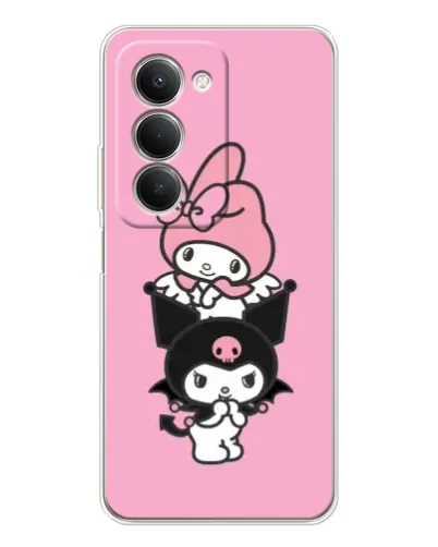 Чехол для Xiaomi Redmi 15 5G с картинкой «Трио My Melody и Kuromi»