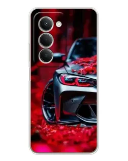 Чехол для Xiaomi Redmi 15 5G с картинкой «Спортивная BMW и цветы»