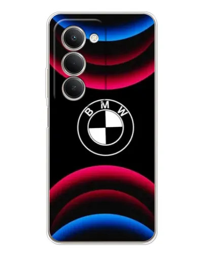 Чехол для Xiaomi Redmi 15 5G с картинкой «Логотип BMW и неоновые дуги»