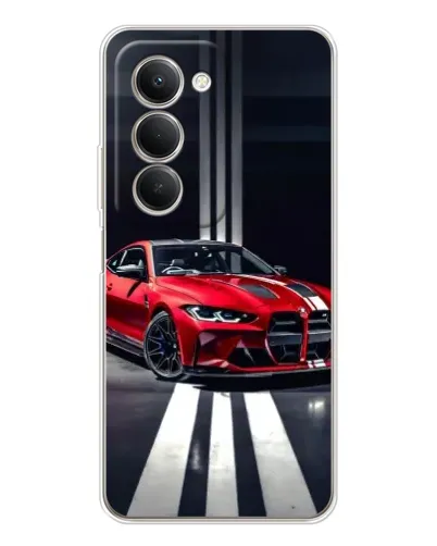 Чехол для Xiaomi Redmi 15 5G с картинкой «Красная BMW на дороге»