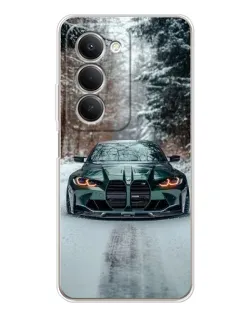 Чехол для Xiaomi Redmi 15 5G с картинкой «BMW в зимнем лесу»