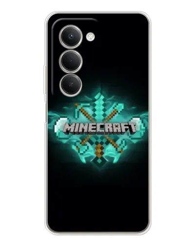 Чехол для Xiaomi Redmi 15 5G с картинкой «Minecraft Diamond лого»