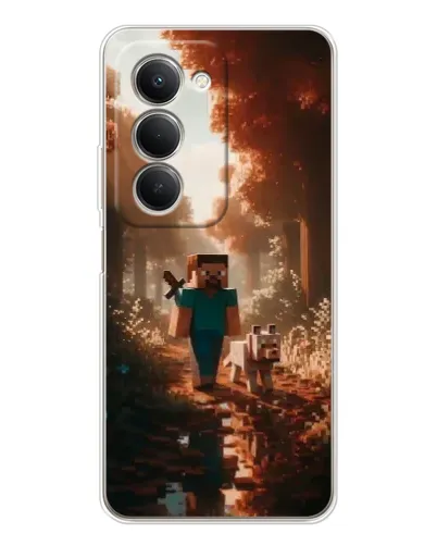 Чехол для Xiaomi Redmi 15 5G с картинкой «Стив в лесу»