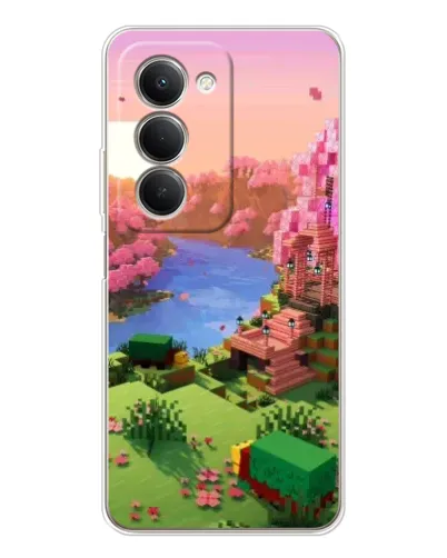 Чехол для Xiaomi Redmi 15 5G с картинкой «Розовое дерево Minecraft»