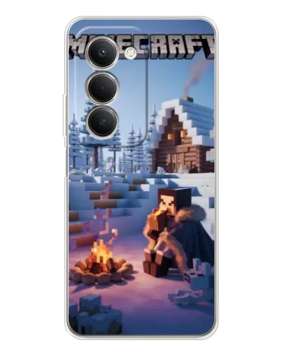 Чехол для Xiaomi Redmi 15 5G с картинкой «Зимний Minecraft»