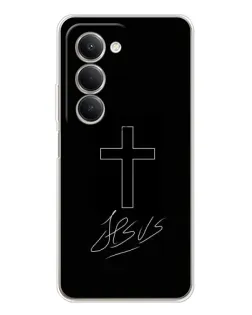 Чехол для Xiaomi Redmi 15 5G с картинкой «Графический крест Jesus»