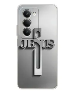 Чехол для Xiaomi Redmi 15 5G с картинкой «Металлический крест Jesus»