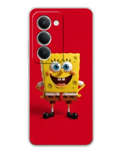Чехол для Xiaomi Redmi 15 5G с картинкой «Спанч Боб на красном»