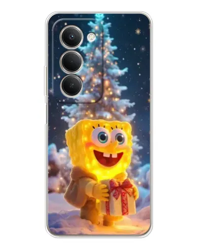 Чехол для Xiaomi Redmi 15 5G с картинкой «Рождественский Спанч Боб»