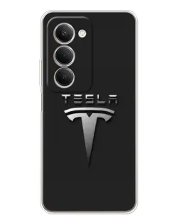 Чехол для Xiaomi Redmi 15 5G с картинкой «Стальной логотип Tesla»