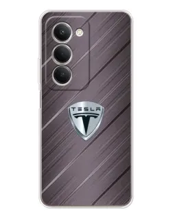 Чехол для Xiaomi Redmi 15 5G с картинкой «Металлическая текстура Tesla»