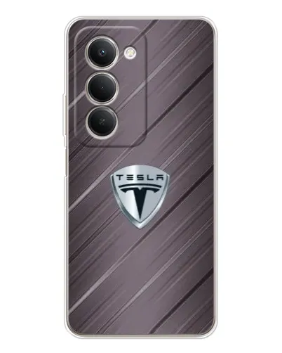 Чехол для Xiaomi Redmi 15 5G с картинкой «Металлическая текстура Tesla»