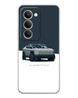 Чехол для Xiaomi Redmi 15 5G с картинкой «Серебристый Cybertruck Tesla»
