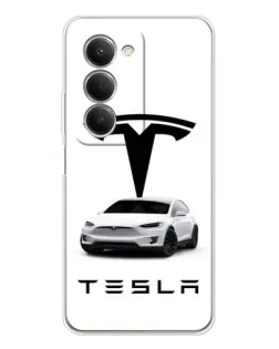 Чехол для Xiaomi Redmi 15 5G с картинкой «Tesla White Style»