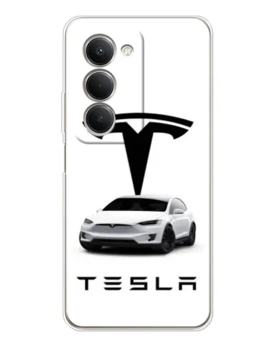 Чехол для Xiaomi Redmi 15 5G с картинкой «Tesla White Style»