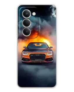 Чехол для Xiaomi Redmi 15 5G с картинкой «Audi в огненном дыму»