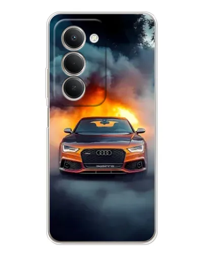Чехол для Xiaomi Redmi 15 5G с картинкой «Audi в огненном дыму»