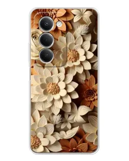 Чехол для Xiaomi Redmi 15 5G с картинкой «Бежевый флористический декор»