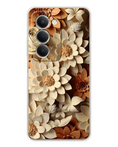 Чехол для Xiaomi Redmi 15 5G с картинкой «Бежевый флористический декор»