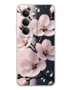 Чехол для Xiaomi Redmi 15 5G с картинкой «Нежная сакура и капли»