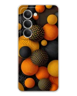 Чохол для Xiaomi Redmi 15 5G з картинкою «Об'ємні помаранчеві сфери»