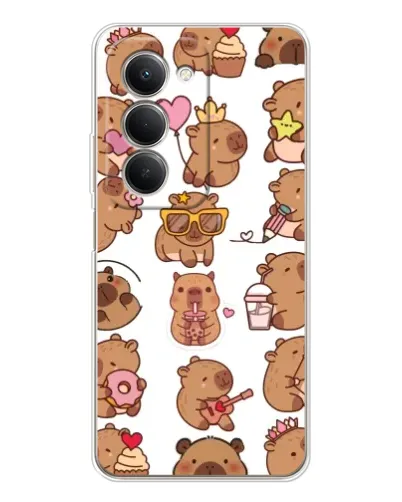 Чехол для Xiaomi Redmi 15 5G с картинкой «Стикерпак с капибарами»