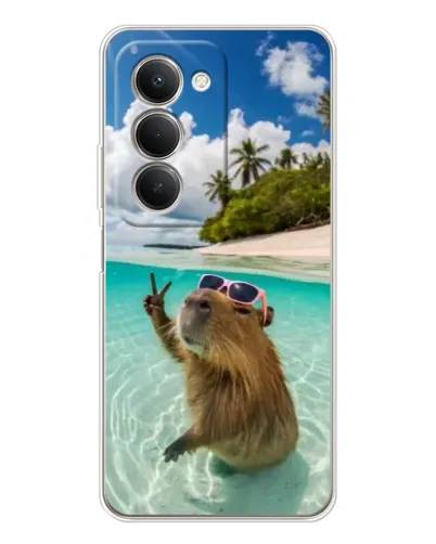 Чехол для Xiaomi Redmi 15 5G с картинкой «Капибара на море»