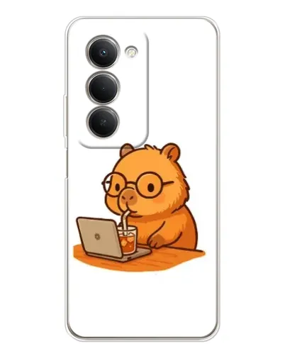 Чехол для Xiaomi Redmi 15 5G с картинкой «Капибара с ноутбуком»