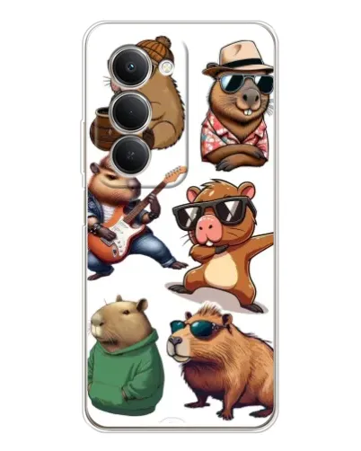 Чехол для Xiaomi Redmi 15 5G с картинкой «Крутые капибары музыканты»