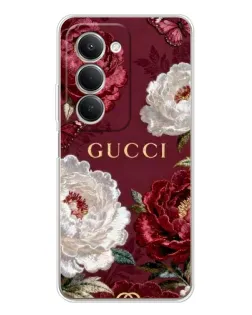 Чохол для Xiaomi Redmi 15 з картинкою «Gucci — бордові троянди»