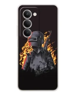 Чехол для Xiaomi Redmi 15 с картинкой «PUBG — огненный силуэт»