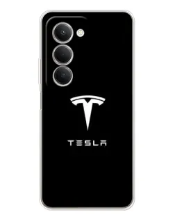 Чехол для Xiaomi Redmi 15 с картинкой «Tesla White Logo»