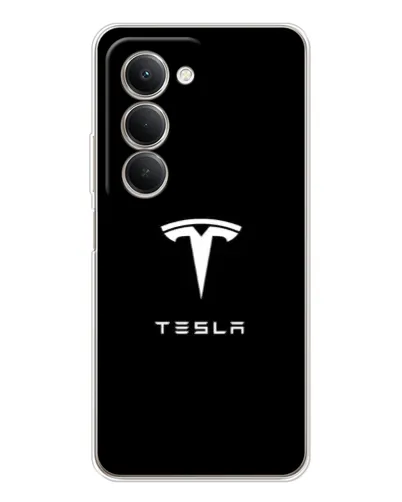 Чехол для Xiaomi Redmi 15 с картинкой «Tesla White Logo»