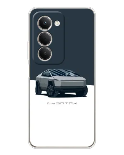 Чехол для Xiaomi Redmi 15 с картинкой «Серебристый Cybertruck Tesla»