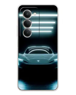 Чехол для Xiaomi Redmi 15 с картинкой «Tesla в неоне»