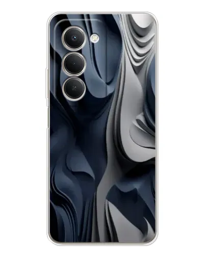 Чехол для Xiaomi Redmi 15 с картинкой «Объемные синие складки»
